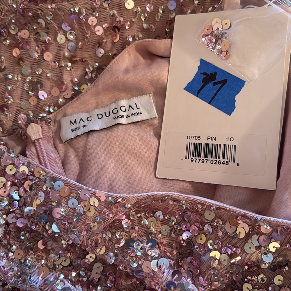 MAC DUGGAL
Pink Sequined Low Back Slip Gown - Picture 13 of 17